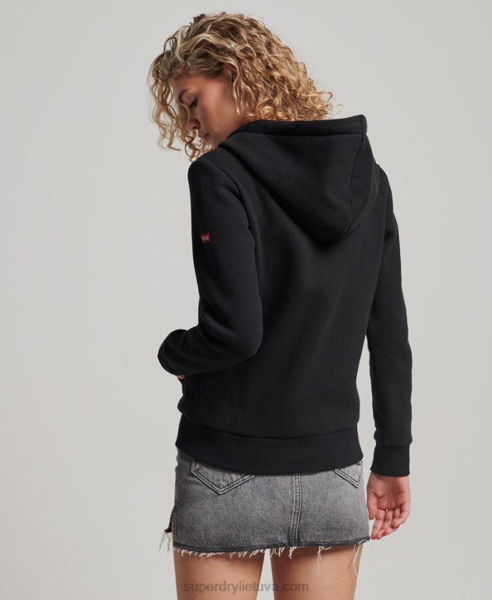 Superdry Vintage Scripted Collegiate Zip Hoodie Black Women