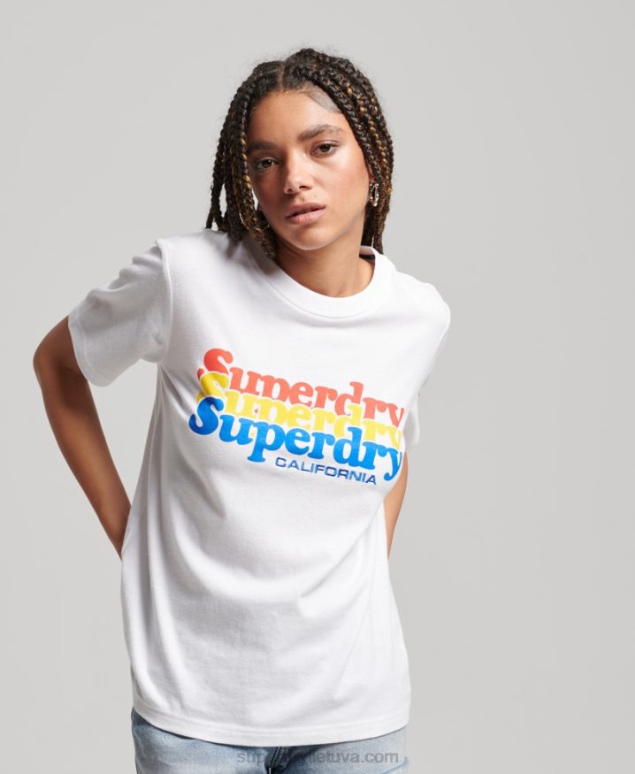 Superdry Vintage Scripted Infill T-Shirt White Women