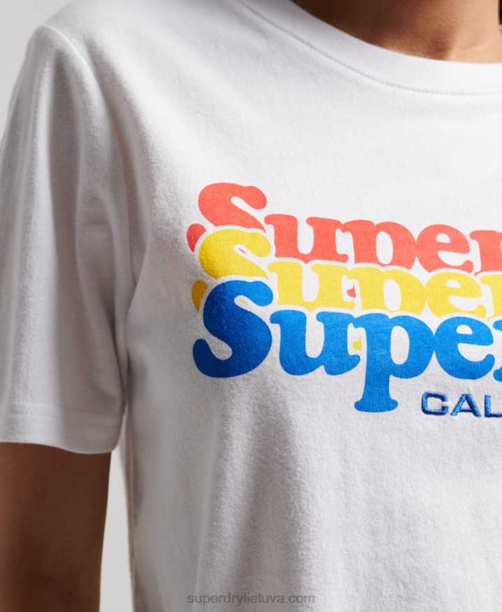 Superdry Vintage Scripted Infill T-Shirt White Women