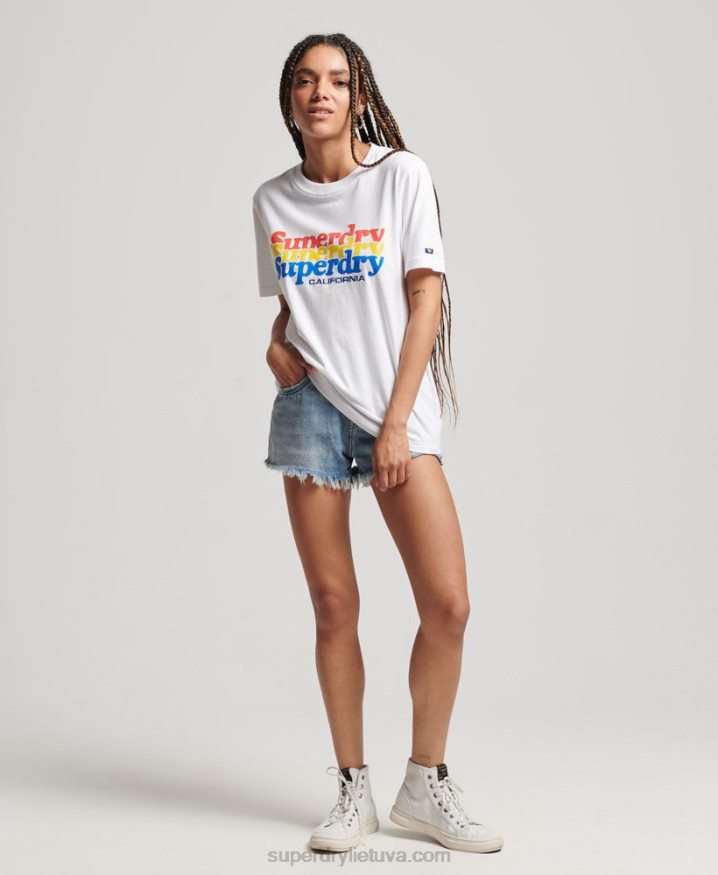 Superdry Vintage Scripted Infill T-Shirt White Women