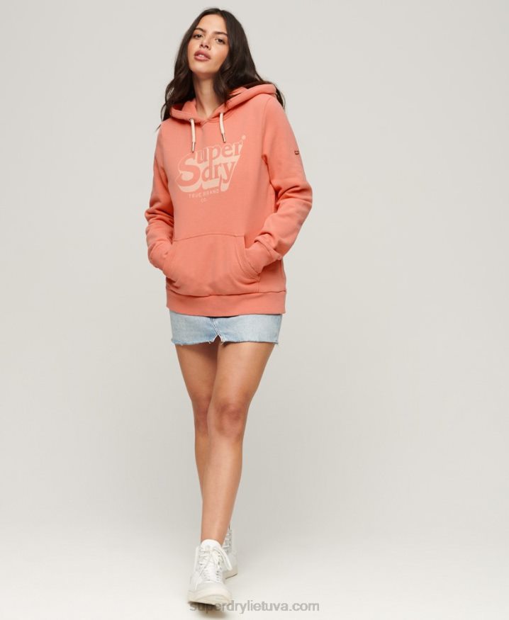 Superdry Vintage Shadow Hoodie Coral Women