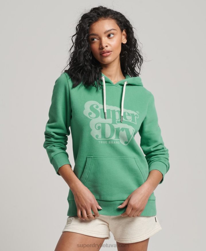 Superdry Vintage Shadow Hoodie Green Women