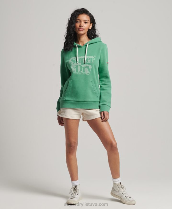 Superdry Vintage Shadow Hoodie Green Women