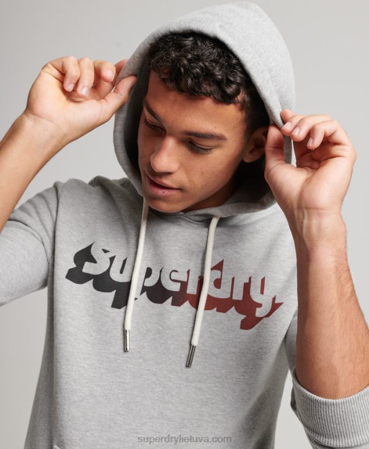 Superdry Vintage Shadow Hoodie Light Grey Men