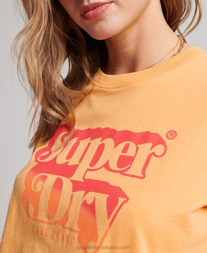 Superdry Vintage Shadow T-Shirt Yellow Women