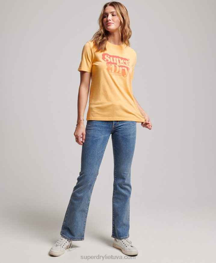 Superdry Vintage Shadow T-Shirt Yellow Women