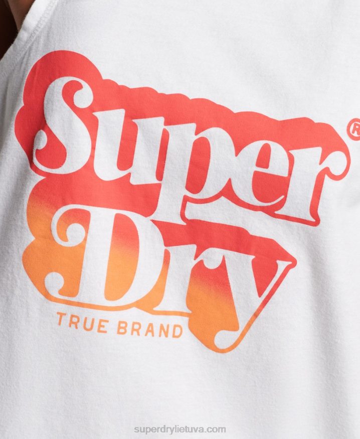 Superdry Vintage Shadow Vest Top White Women