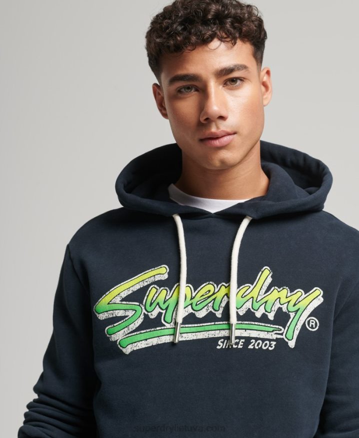 Superdry Vintage Shapers  Makers Hoodie Navy Men