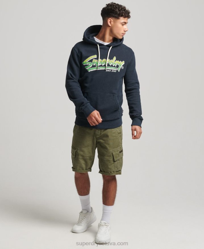 Superdry Vintage Shapers  Makers Hoodie Navy Men