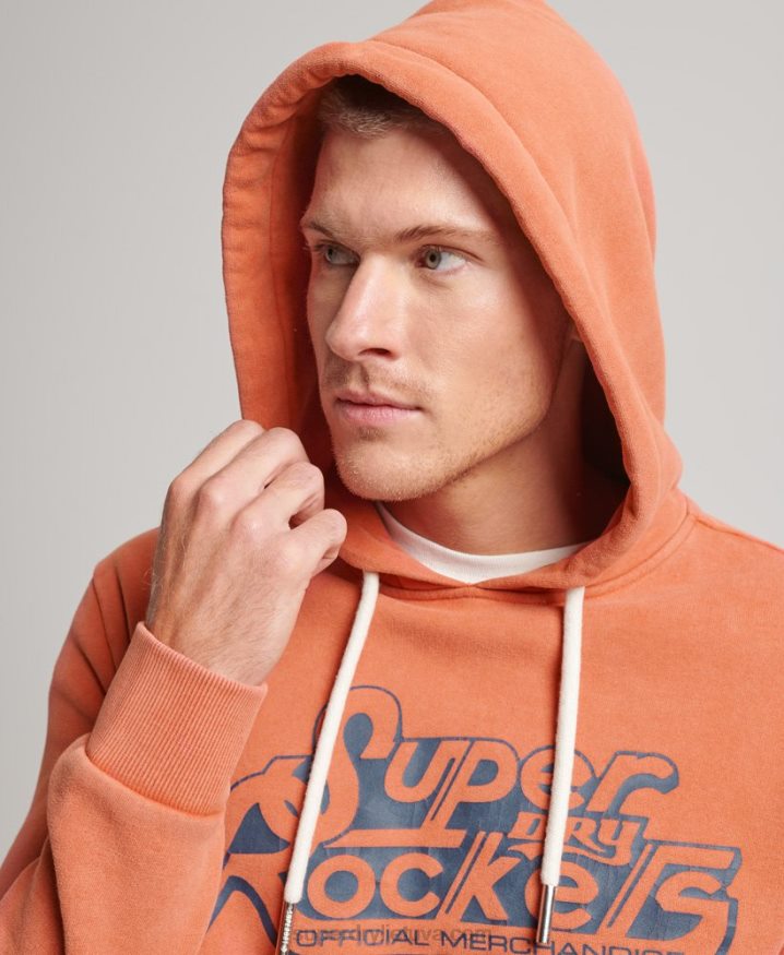 Superdry Vintage Shapers  Makers Hoodie Orange Men