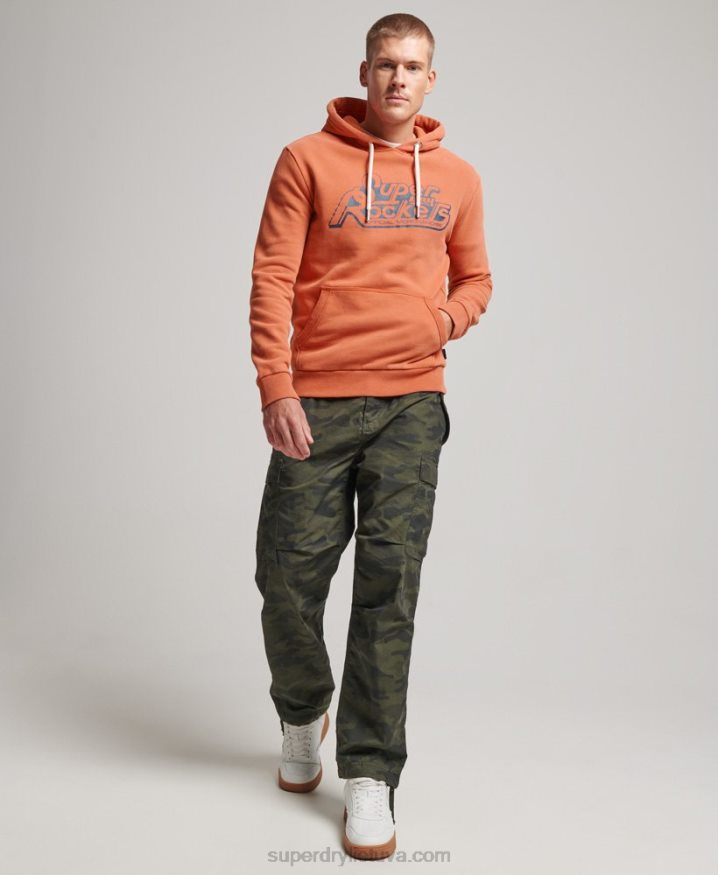 Superdry Vintage Shapers  Makers Hoodie Orange Men