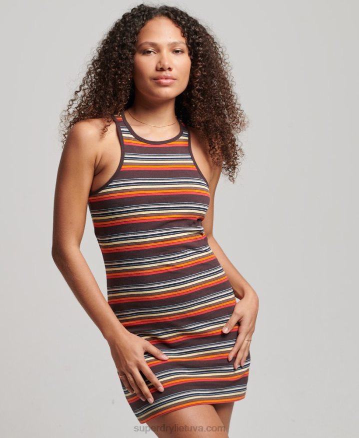 Superdry Vintage Stripe Racer Dress Multi Women