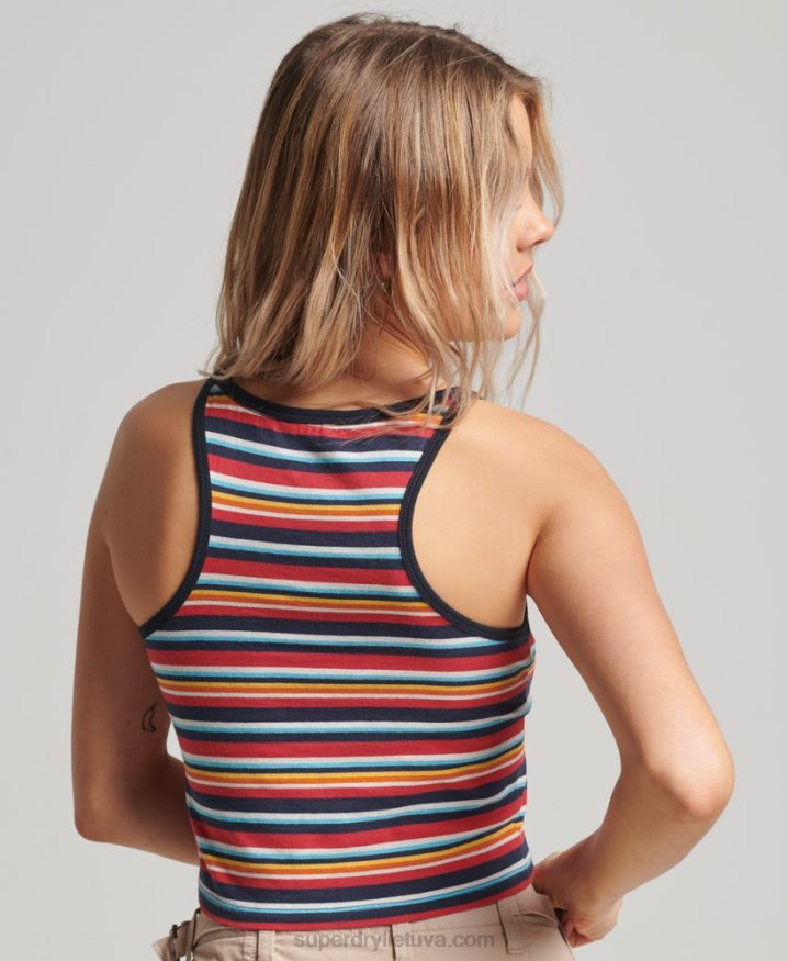 Superdry Vintage Stripe Surf Tank Top Navy Women