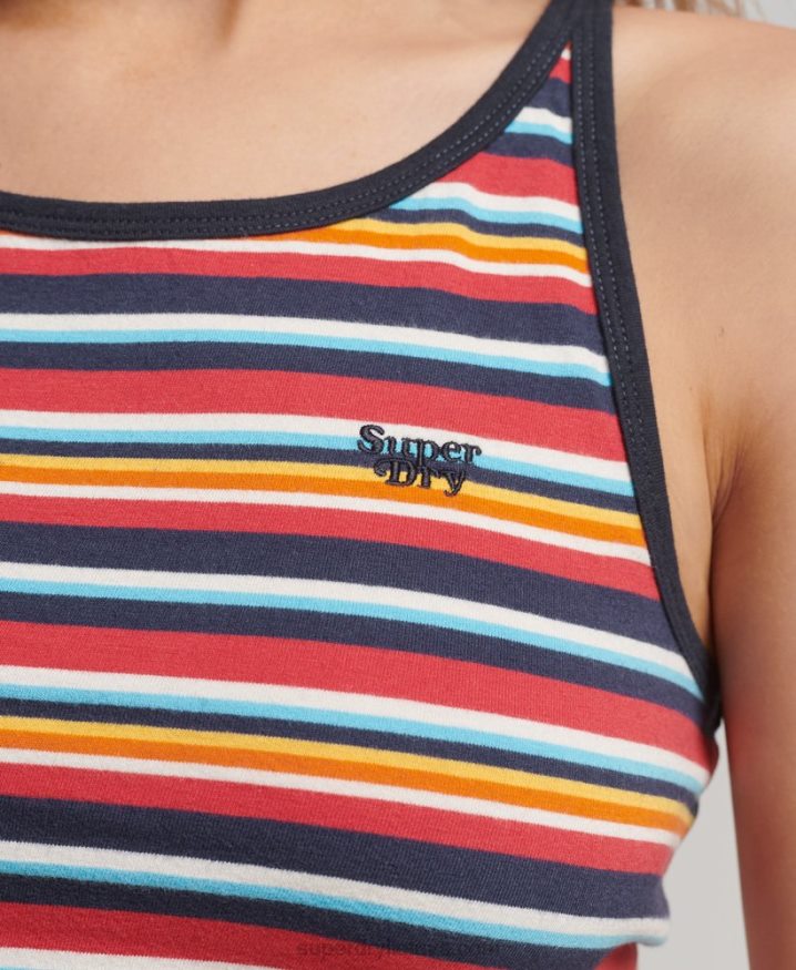 Superdry Vintage Stripe Surf Tank Top Navy Women