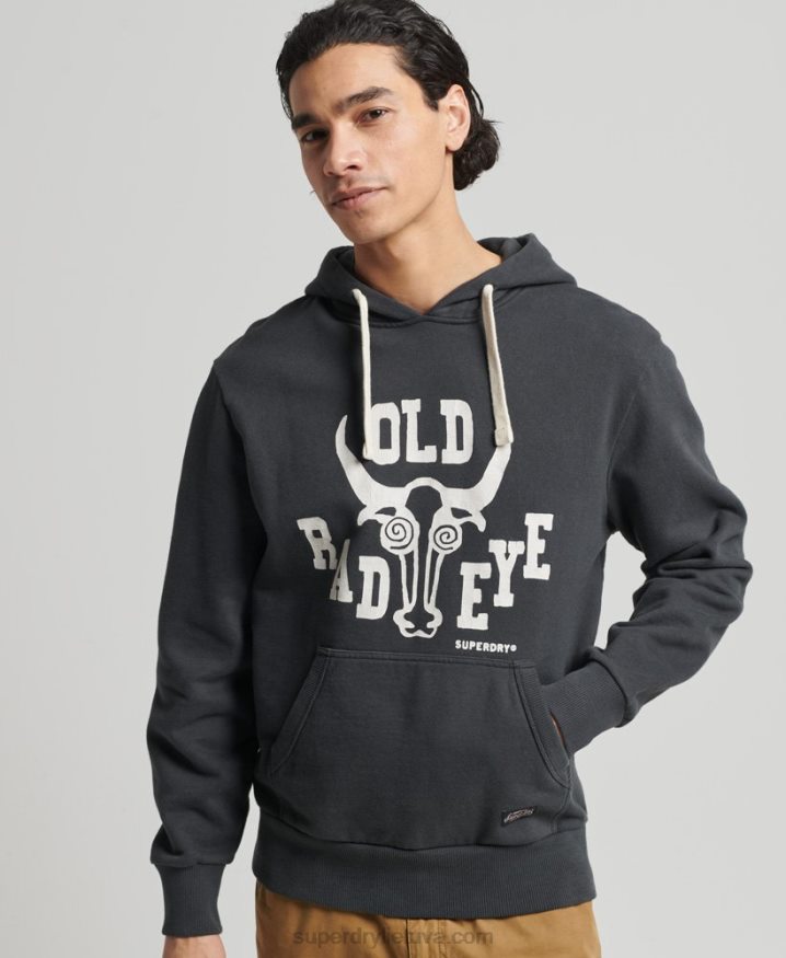 Superdry Vintage Surf Ranchero Hoodie Dark Grey Men