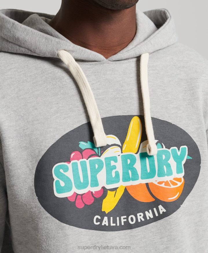 Superdry Vintage Surf Ranchero Hoodie Light Grey Men