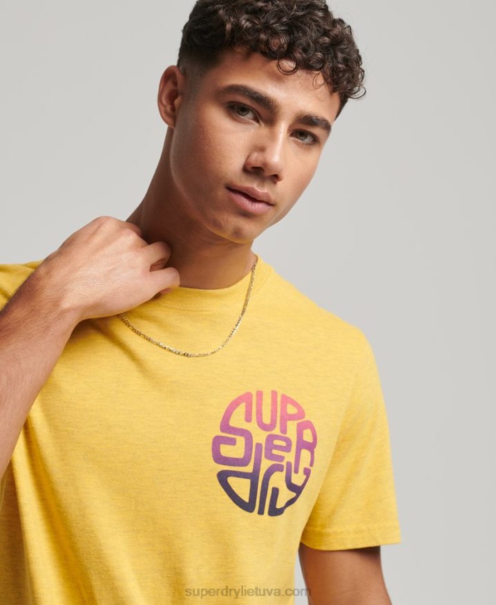 Superdry Vintage Travel Sticker T-Shirt Yellow Men