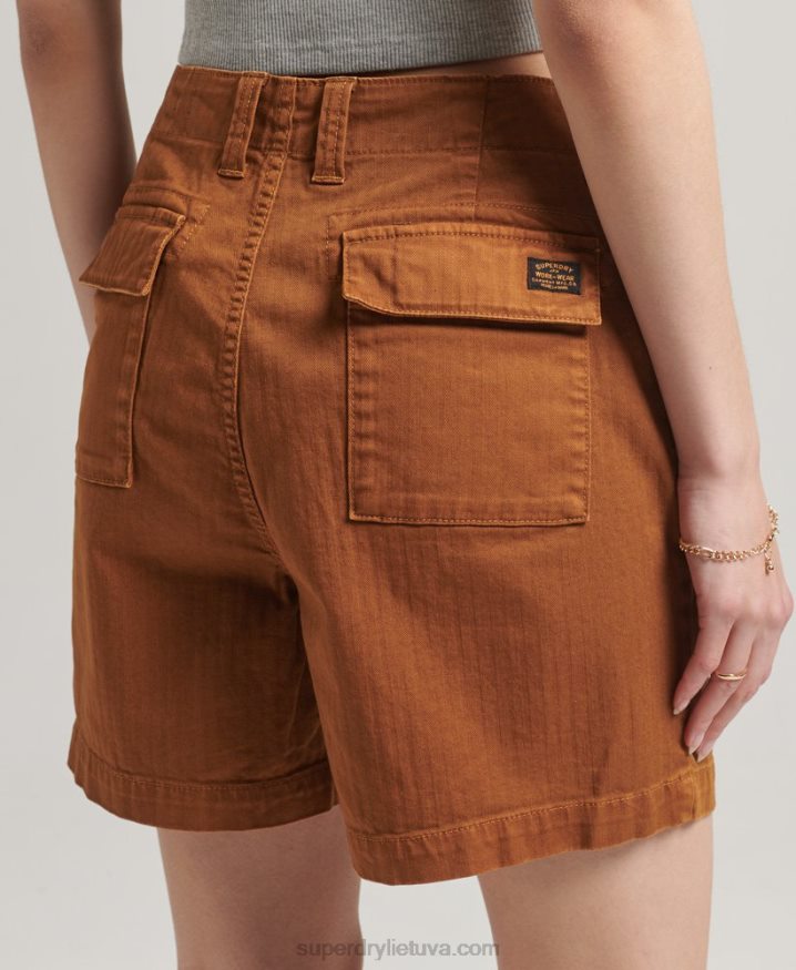 Superdry Vintage Utility Shorts Tan Women