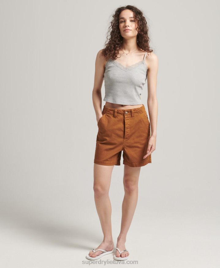 Superdry Vintage Utility Shorts Tan Women