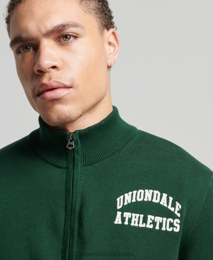 Superdry Vintage Varsity Henley Sweatshirt Green Men