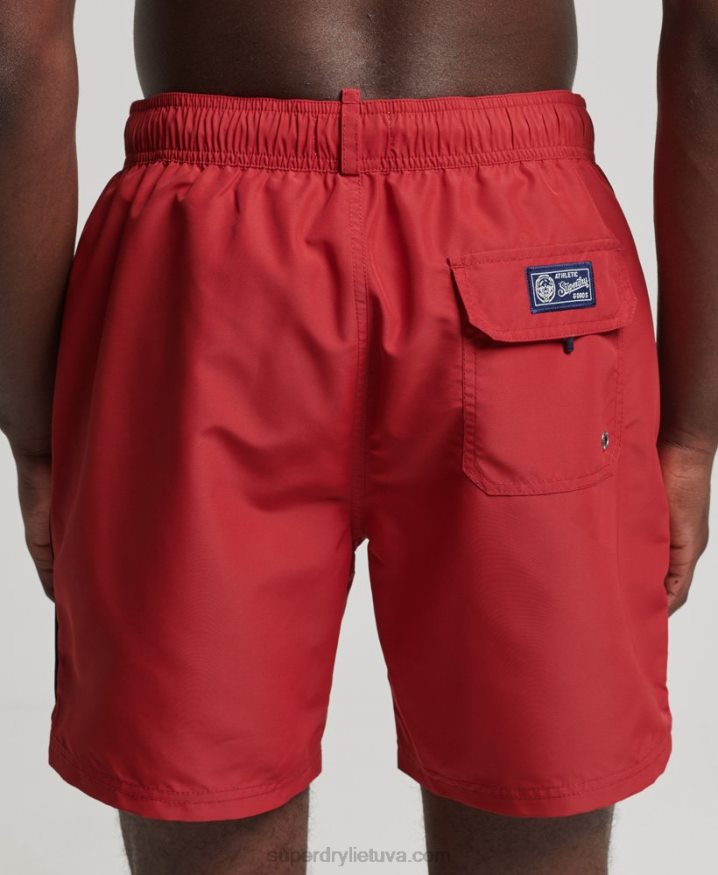 Superdry Vintage Varsity Recycled Swim Shorts Red Men