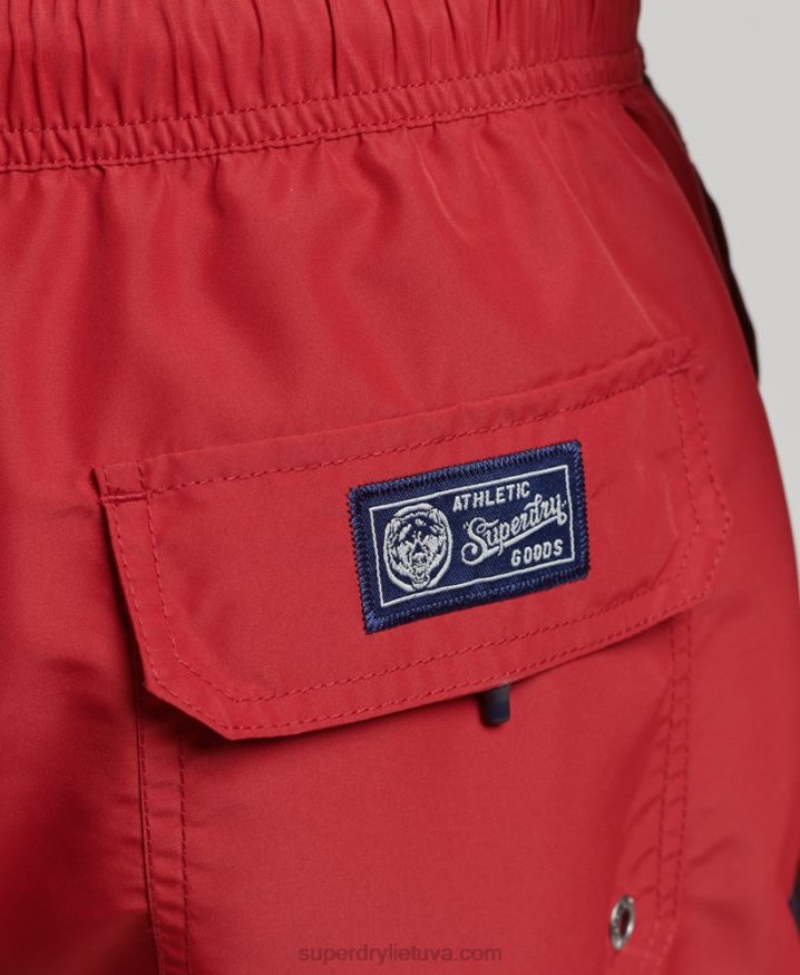 Superdry Vintage Varsity Recycled Swim Shorts Red Men