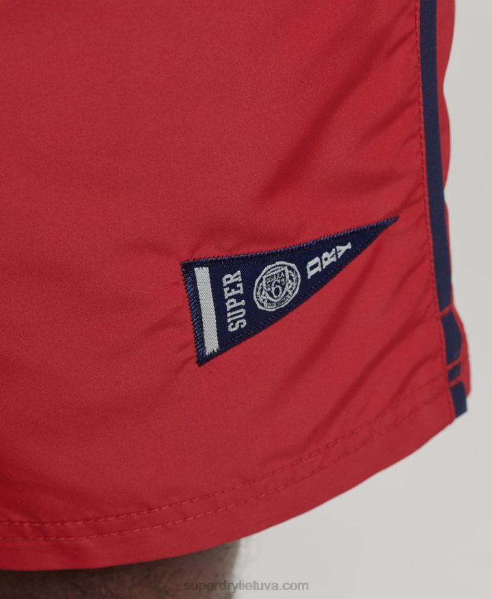 Superdry Vintage Varsity Recycled Swim Shorts Red Men