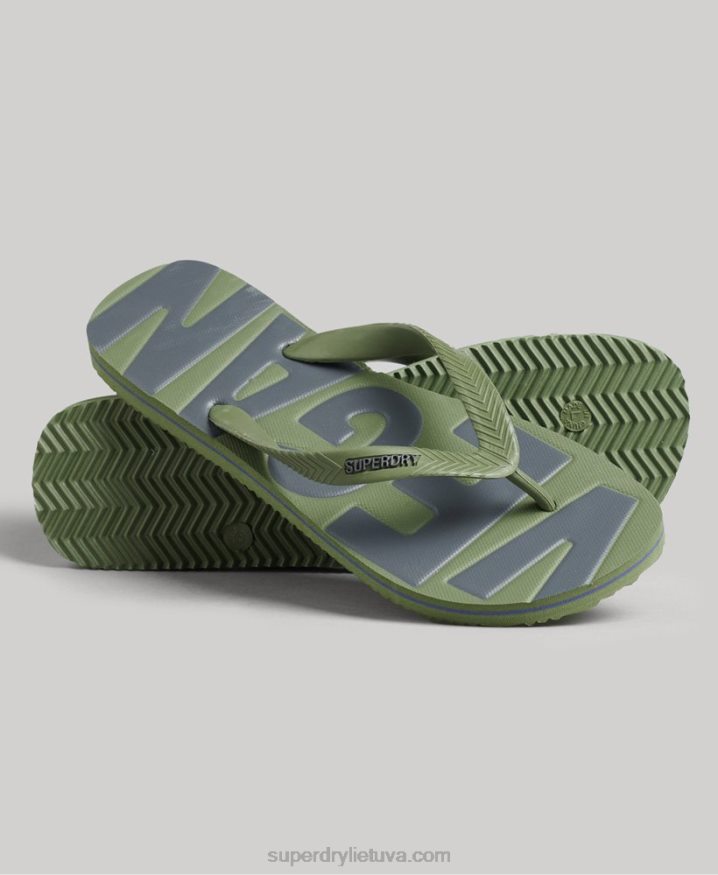 Superdry Vintage Vegan Classic Flip Flops Khaki Men