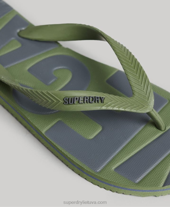 Superdry Vintage Vegan Classic Flip Flops Khaki Men