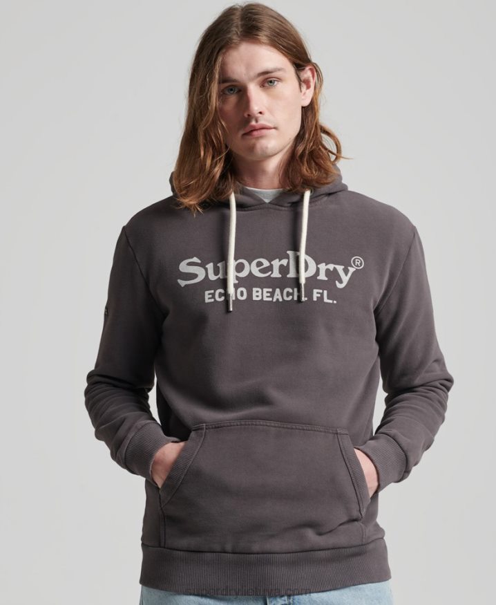 Superdry Vintage Venue Classic Hoodie Dark Grey Men