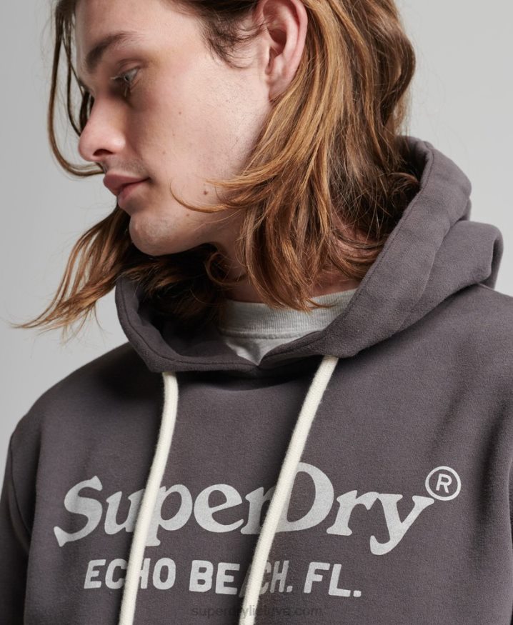 Superdry Vintage Venue Classic Hoodie Dark Grey Men