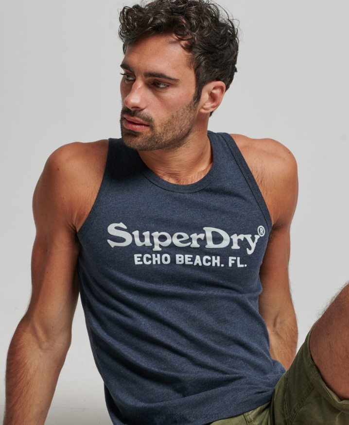 Superdry Vintage Venue Classic Vest Top Navy Men