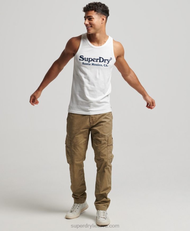 Superdry Vintage Venue Classic Vest Top White Men