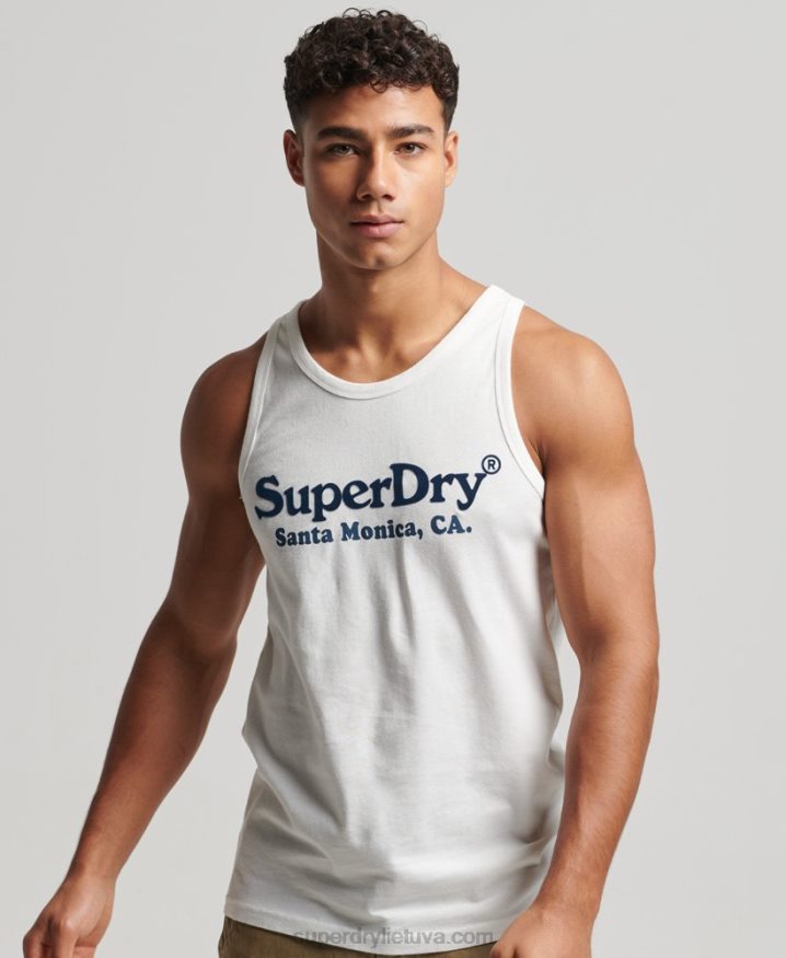 Superdry Vintage Venue Classic Vest Top White Men