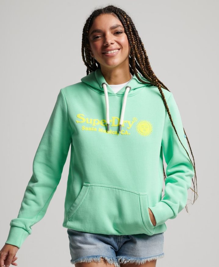 Superdry Vintage Venue Hoodie Green Women