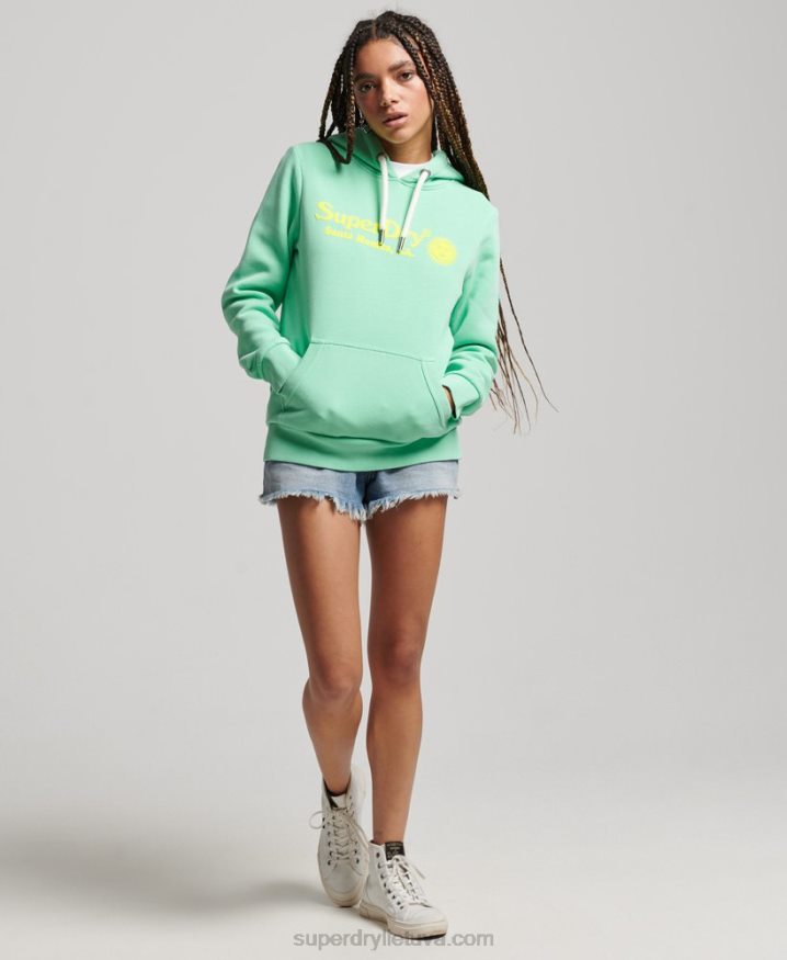 Superdry Vintage Venue Hoodie Green Women