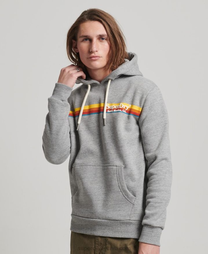 Superdry Vintage Venue Hoodie Grey Men