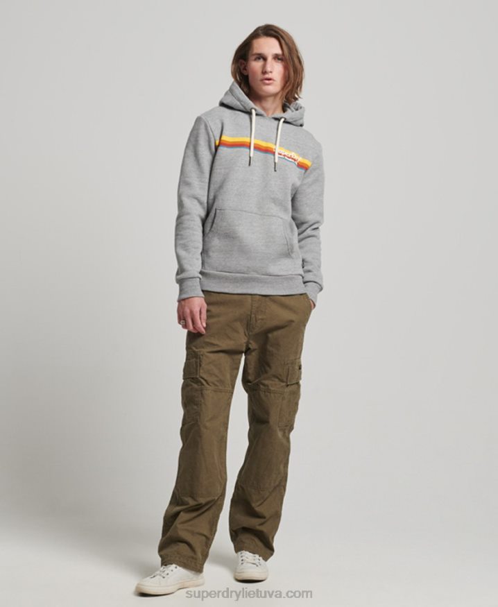 Superdry Vintage Venue Hoodie Grey Men