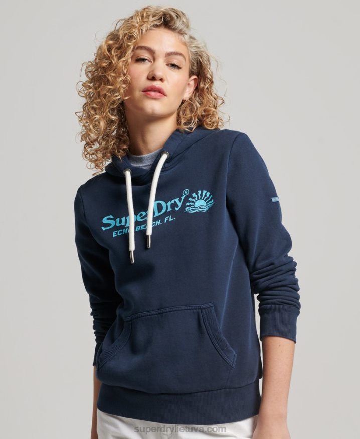 Superdry Vintage Venue Hoodie Navy Women