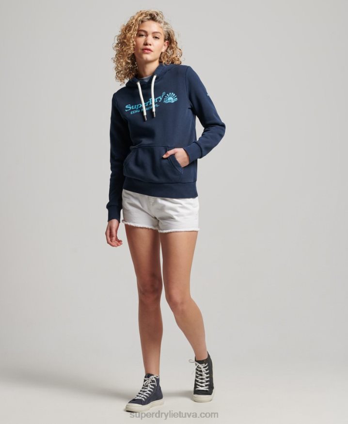 Superdry Vintage Venue Hoodie Navy Women