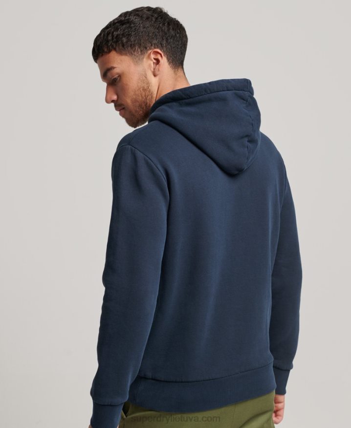 Superdry Vintage Venue Neon Hoodie Navy Men