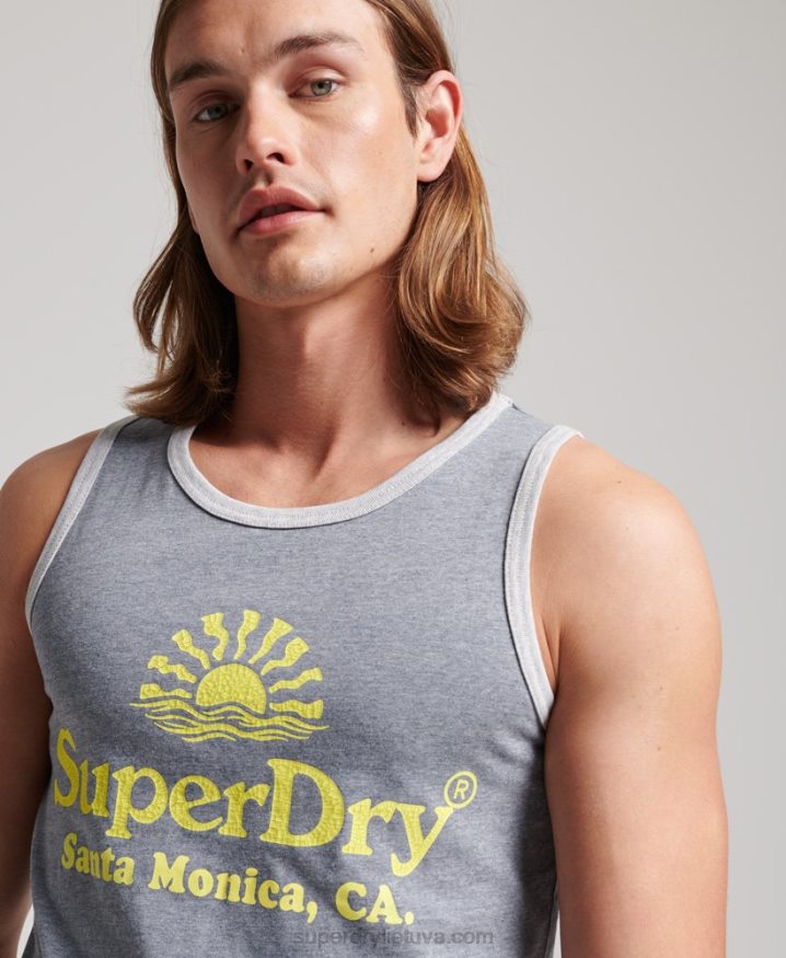 Superdry Vintage Venue Neon Vest Navy Men