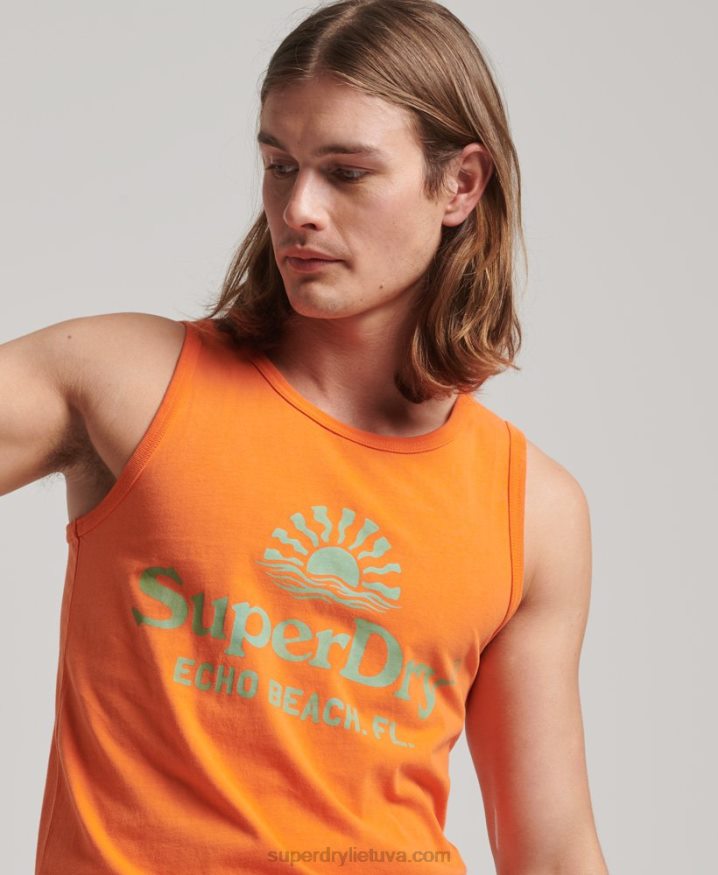 Superdry Vintage Venue Neon Vest Orange Men