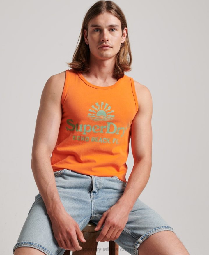 Superdry Vintage Venue Neon Vest Orange Men