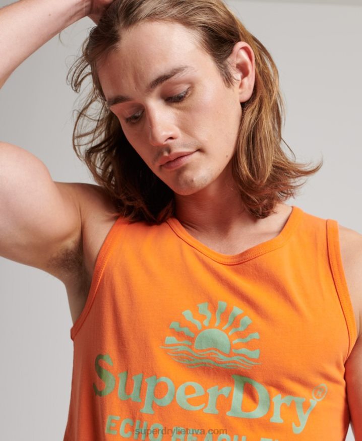 Superdry Vintage Venue Neon Vest Orange Men