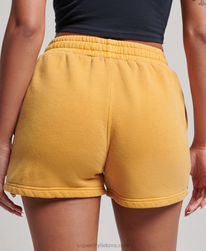 Superdry Vintage Wash Sweat Shorts Gold Women