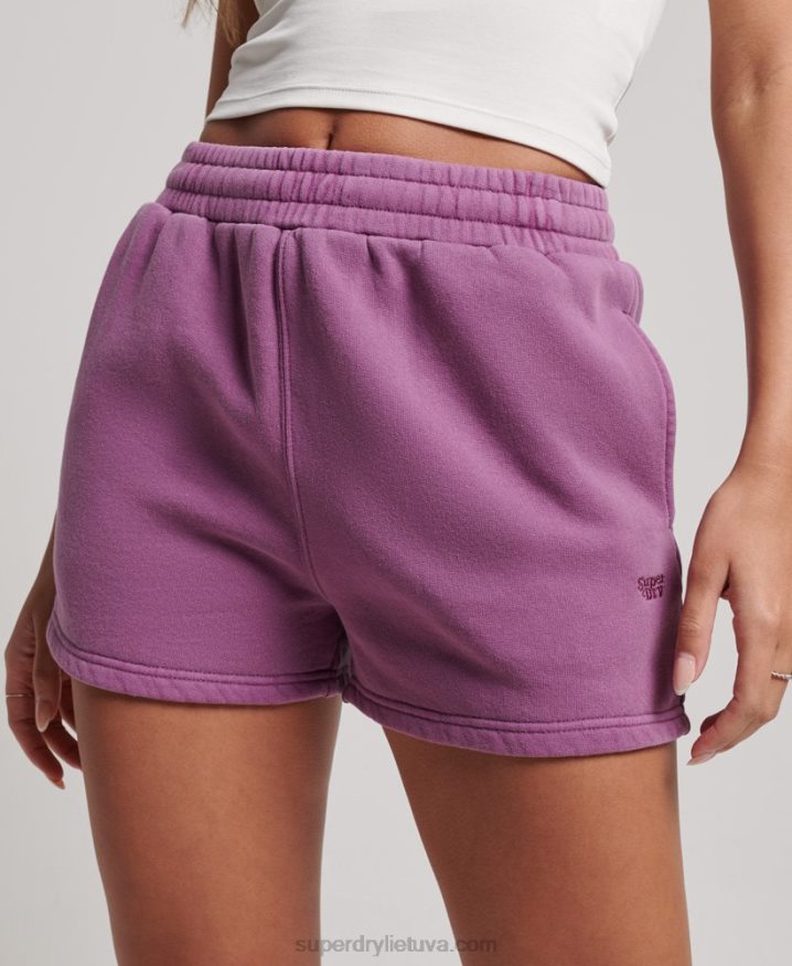 Superdry Vintage Wash Sweat Shorts Purple Women