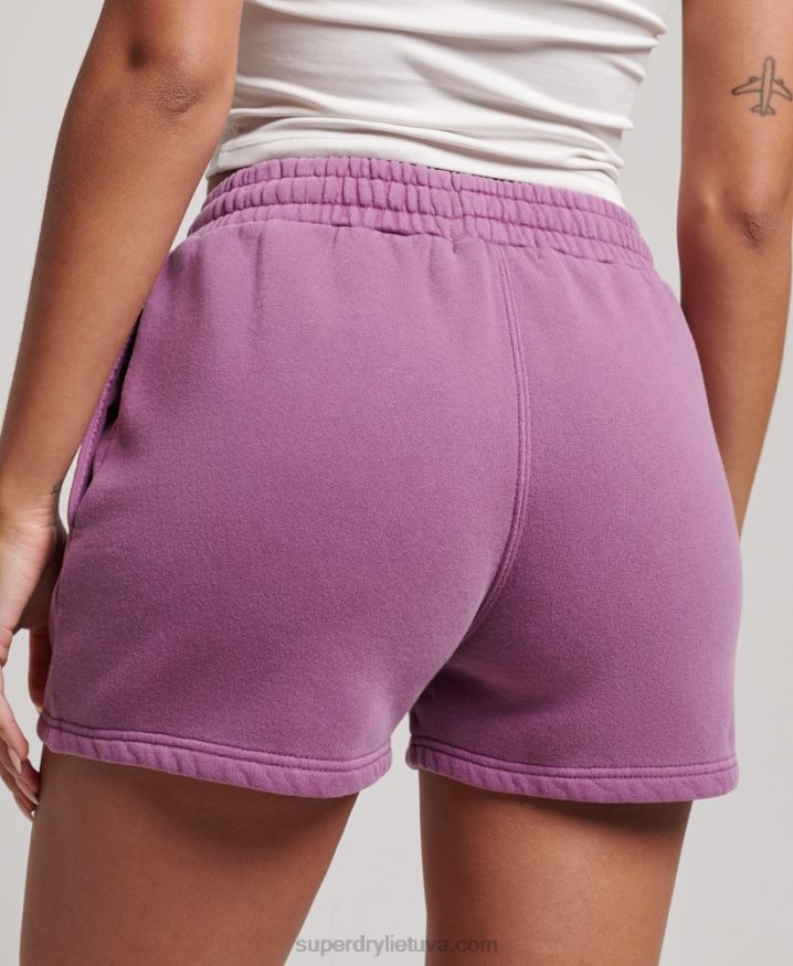 Superdry Vintage Wash Sweat Shorts Purple Women