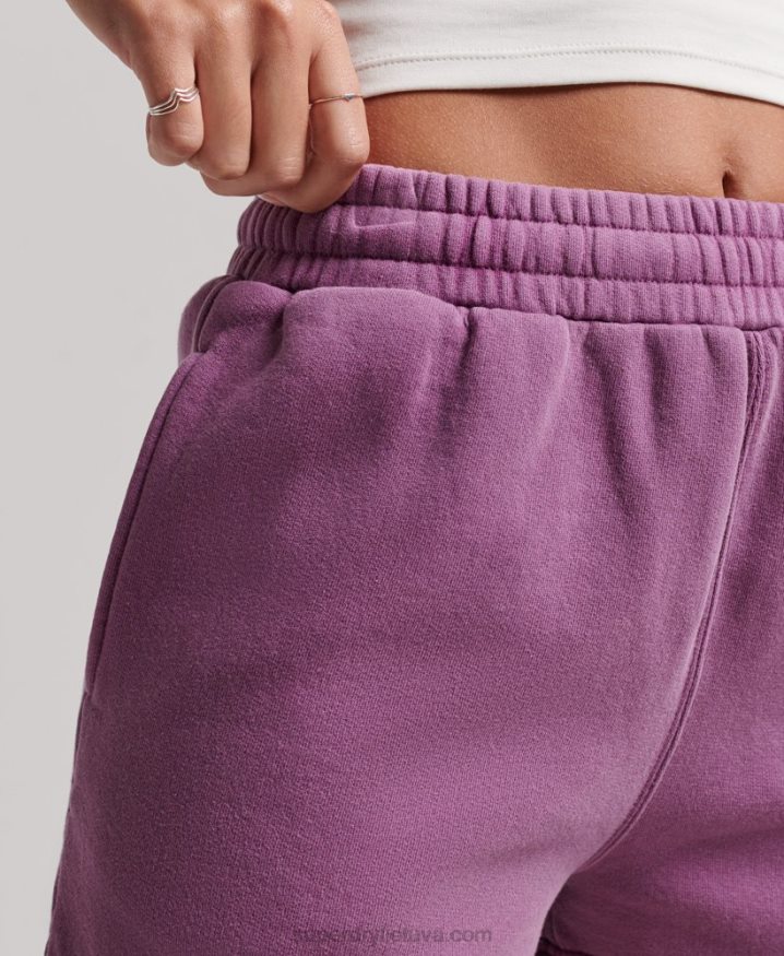 Superdry Vintage Wash Sweat Shorts Purple Women