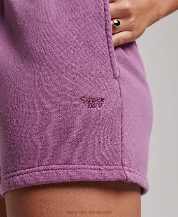 Superdry Vintage Wash Sweat Shorts Purple Women